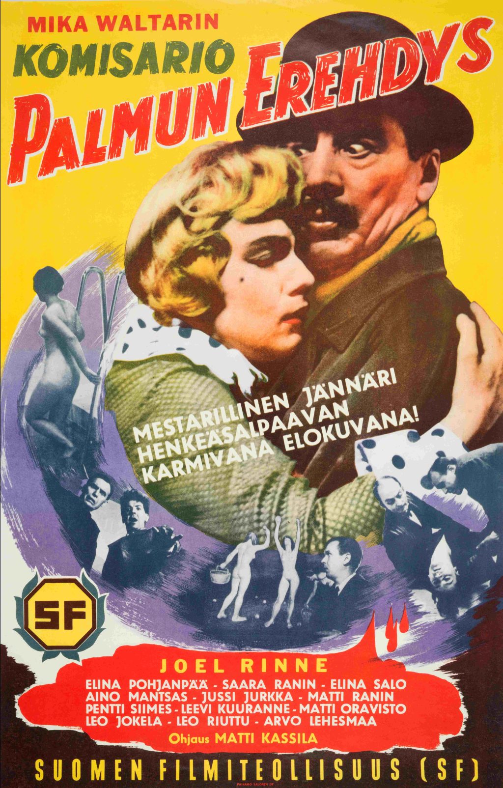 Juliste, jossa mainostetaan Komisario Palmun erehdys -elokuvaa.
