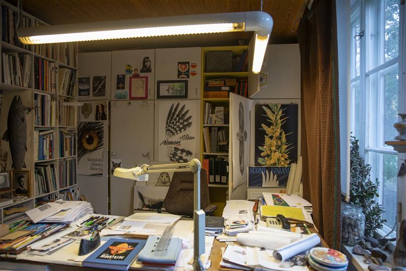 Erik Bruunin työhuone. 